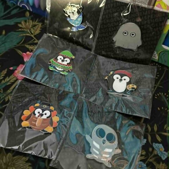 Pengems Penguin Pins Halloween, Christmas, thanksgiving, artist & mermaid NEW - Picture 1 of 1